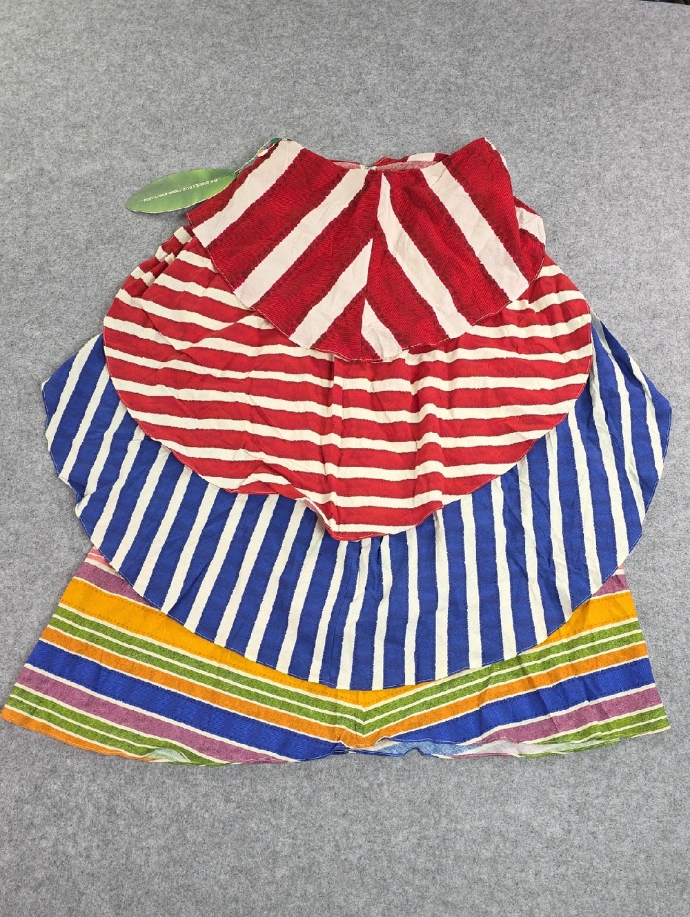 NWT FARM Rio Amazing Stripes Frilled Asymmetrical Tiered midi skirt size S - Picture 2 of 8